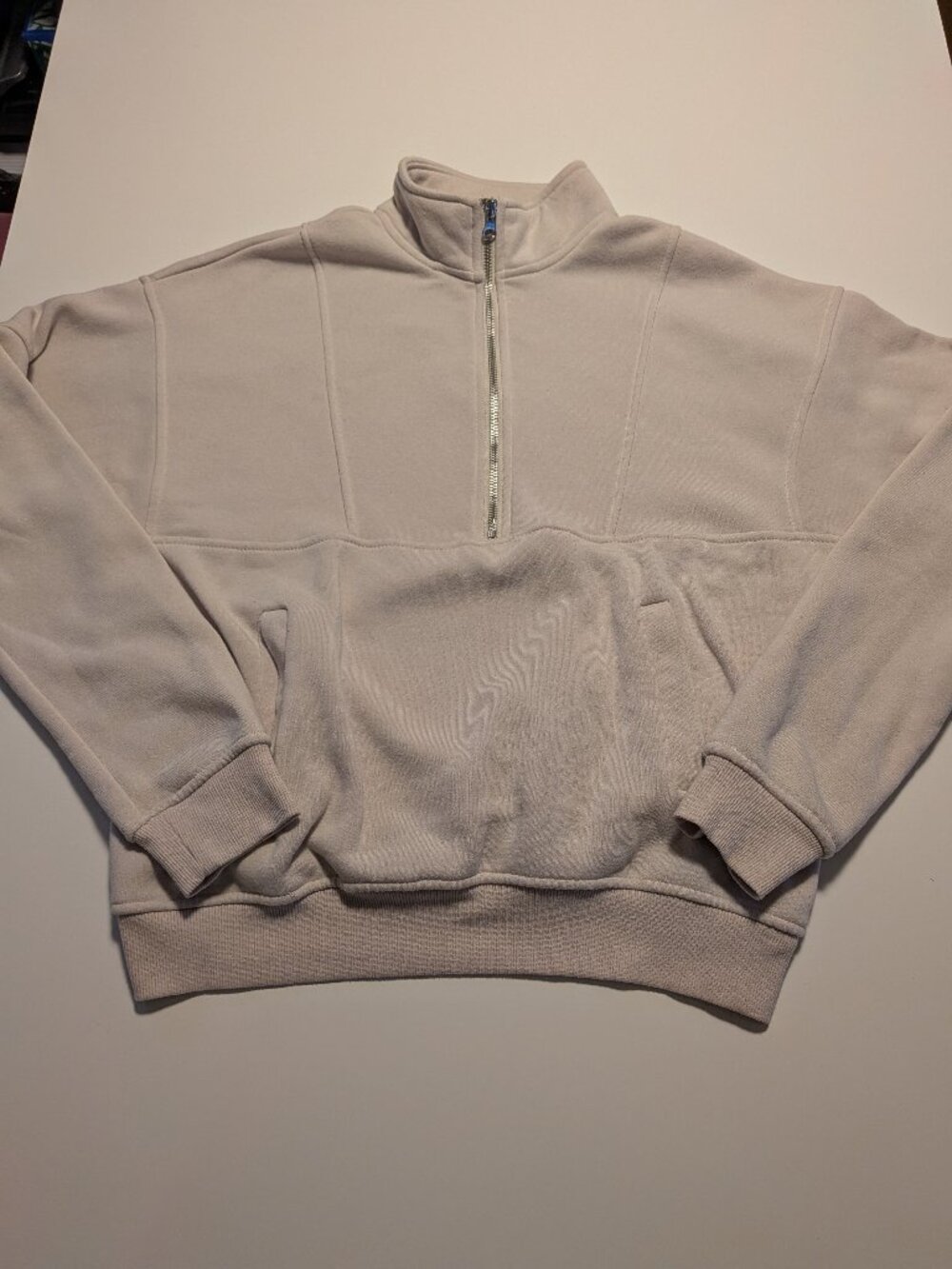 Better Together Women’s Small Beige Quarter Zip Fleece Sweatshirt Pullover
